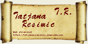 Tatjana Resimić vizit kartica